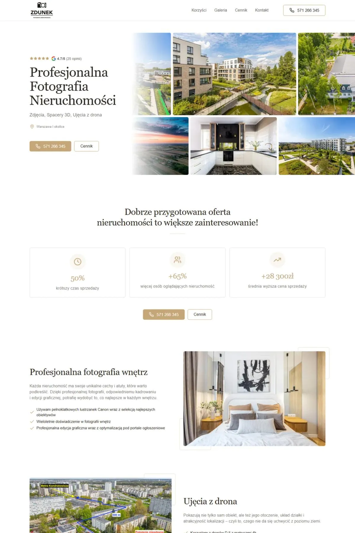 ZdunekFoto: a photographer's landing page where clients browse photos, build a package and book a shoot right away