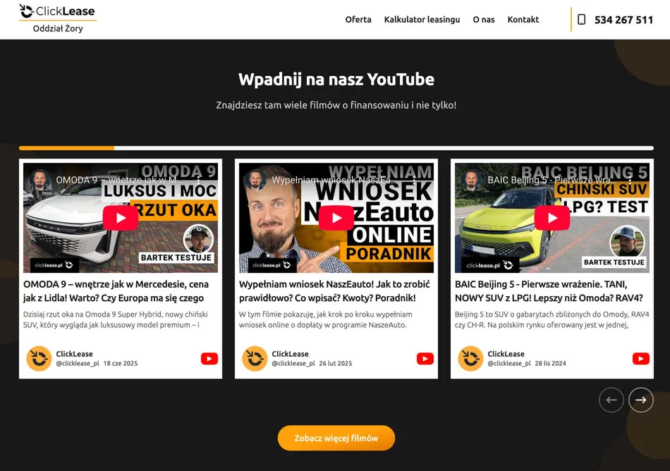 Sekcja z materiałami edukacyjnymi wspierającymi proces decyzyjny klientów.
