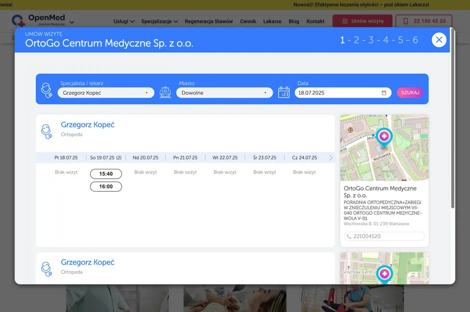 Integracja z platformą MyDr do umawiania wizyt online.