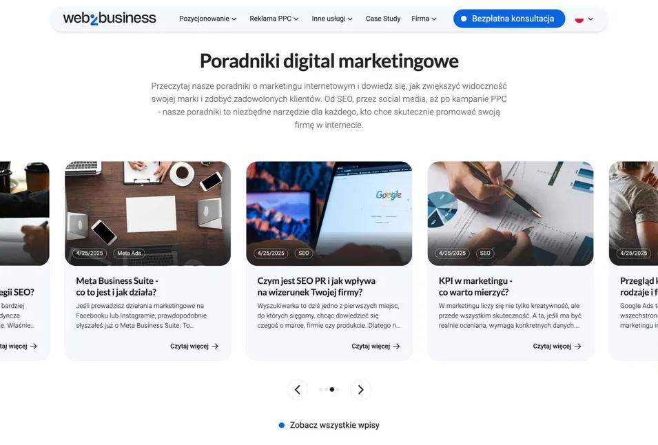 Eksperckie wpisy blogowe wspierające strategię SEO.