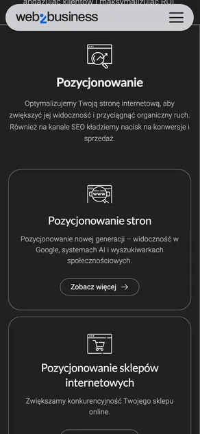 Przejrzysta prezentacja kluczowych usług agencji.