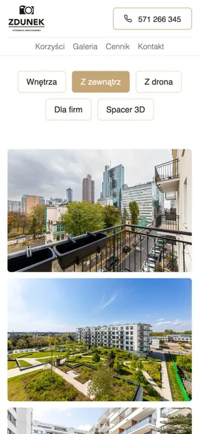 Dotykowa galeria zdjęć dostosowana do smartfonów.