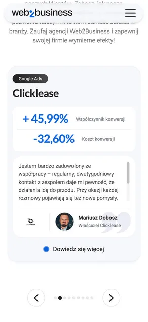 Kompaktowa galeria case studies.