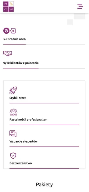 Budująca zaufanie sekcja referencji i opinii zadowolonych klientów.