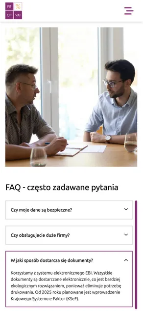 Sekcja FAQ z najczęściej zadawanymi pytaniami.
